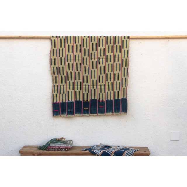 Vintage Baoule African "Pastel Yellow" Ikat Throw For Sale In Los Angeles - Image 6 of 6