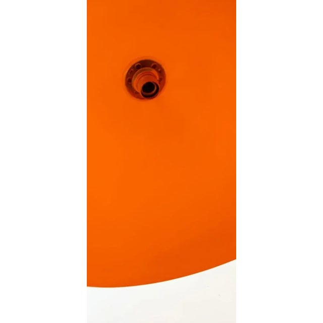 Orange Dome Ceiling Light with Brass Rod For Sale - Image 4 of 10