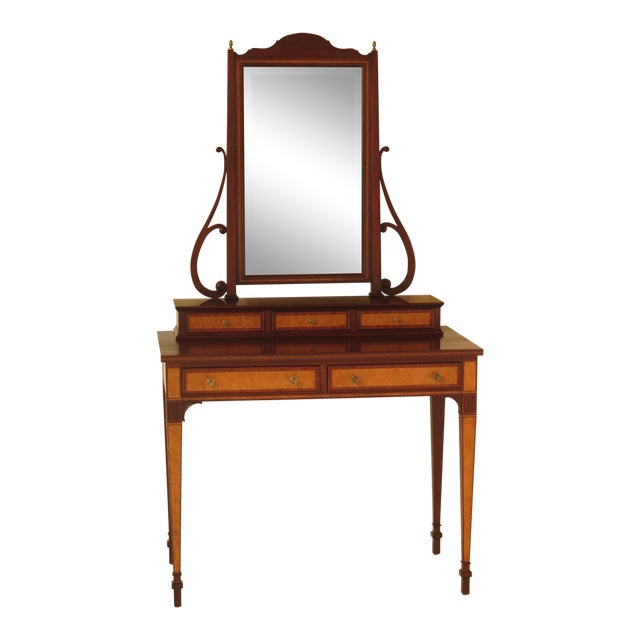 2000's Henkel Harris Inlaid Mahogany Vanity Table Chairish