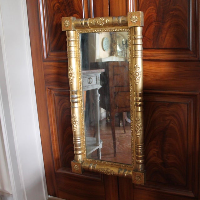 Small Antique American Sheraton Giltwood Mirror For Sale - Image 11 of 13