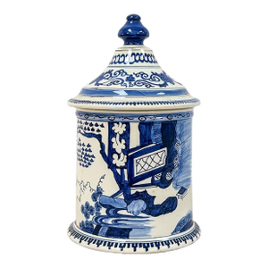 Vintage Delft Blue White Ginger Jar Painted Porcelain Decor