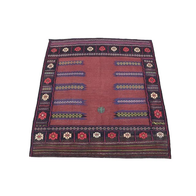 Vintage Handwoven Sofreh Kilim, 1920s For Sale - Image 12 of 12