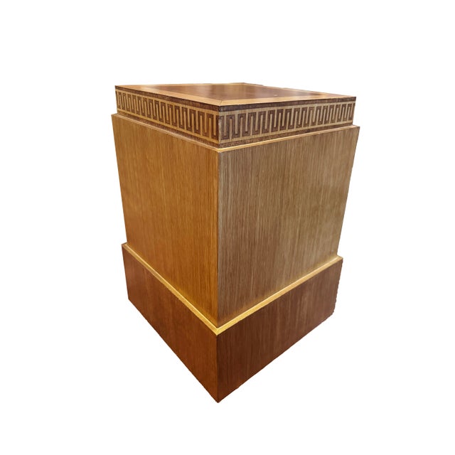 Neoclassical Art-Deco Style Pair of Pedestals Stands With Greek Key Motif For Sale - Image 4 of 11