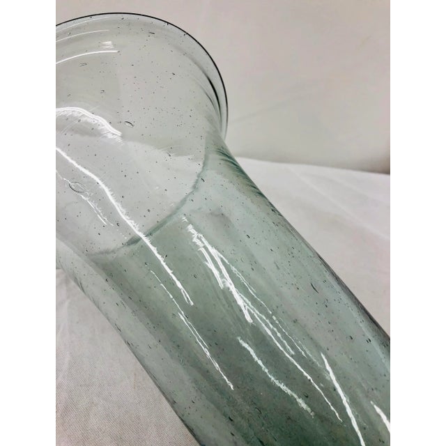 Glass Vintage Hand Blown Art Glass Flower Vase For Sale - Image 7 of 8