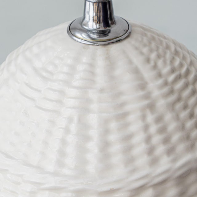 Vintage Spanish Ceramic Faux Wicker Table Lamps with New Jute Shades, 1970s, Set of 2 For Sale - Image 15 of 18