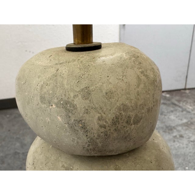 Ceramic Indonesian Stacking Faux Stone Table Lamp For Sale - Image 7 of 12