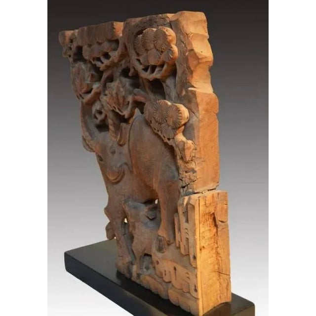 Boho Chic Antique Hand-Carved Wood Temple Corbels From 18th Century, China - a Pair For Sale - Image 3 of 11