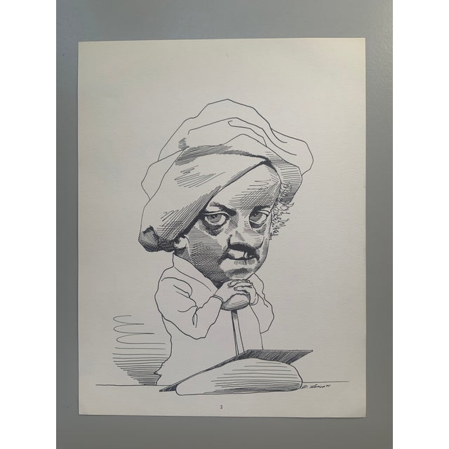 1974 Print Portfolio of Artists Caricatures by David Levine - Set of 14 For Sale In Los Angeles - Image 6 of 18