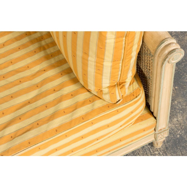 Early 20th Century French Louis XVI Style Painted Cane Daybed For Sale - Image 4 of 18