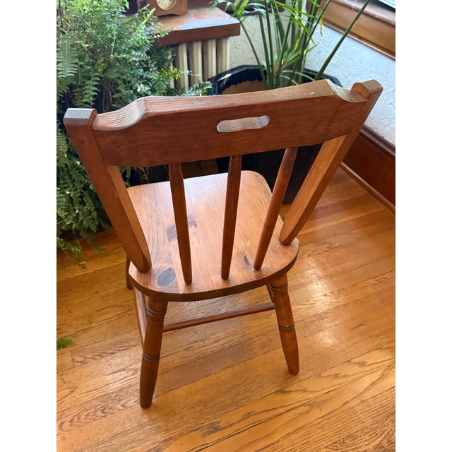Vintage Arts and Crafts Style Wooden Spindle Back Side Chair For Sale - Image 6 of 12