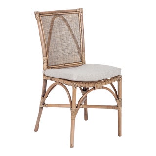 Java Side Chair Rattan in Camel- Set of 2 For Sale