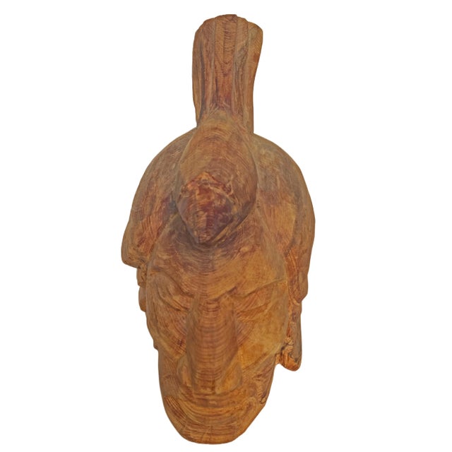 Rustic 1970s Indian Head Made by Artist Carved Wood Rustic Man Cave Home Decor Signed by Artist Ronald Yazzis For Sale - Image 3 of 3