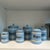 1920s 1920s Set of 6 French Kitchen Spice Set in Baby Blue Enamel For Sale - Image 5 of 6