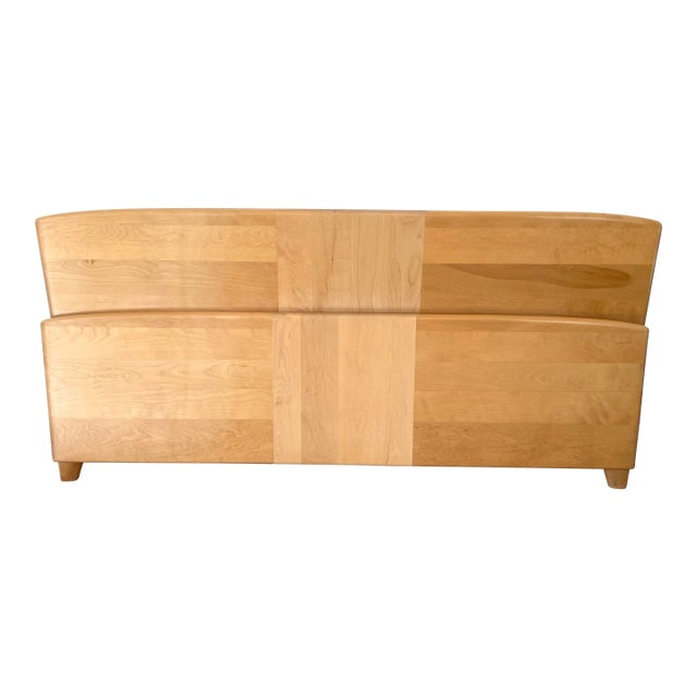 Vintage Mid-Century Modern Heywood Wakefield Encore Style King Headboard & Footboard Bed Frame For Sale
