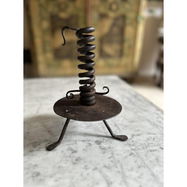 18th Century Alpine Iron Spiral Candleholder, 1730s For Sale - Image 16 of 17