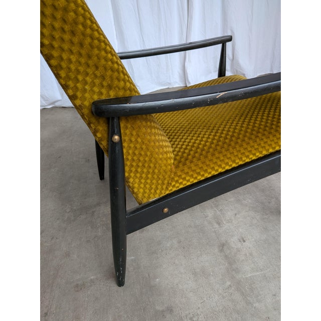 Mid-Century Modern Yellow Fabric Lounge Chair, 1970s For Sale - Image 13 of 18