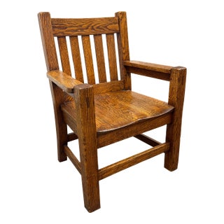 Mission Oak Armchair, Vintage For Sale