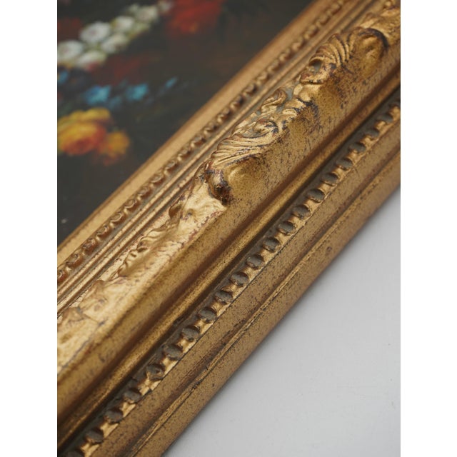 1980s Oil on Board Floral Still Life Painting Artist - Signed For Sale - Image 9 of 12