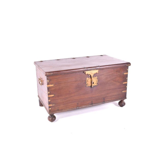 Antique Trunk in Sucupira with Original Metals, 1890s For Sale - Image 5 of 8