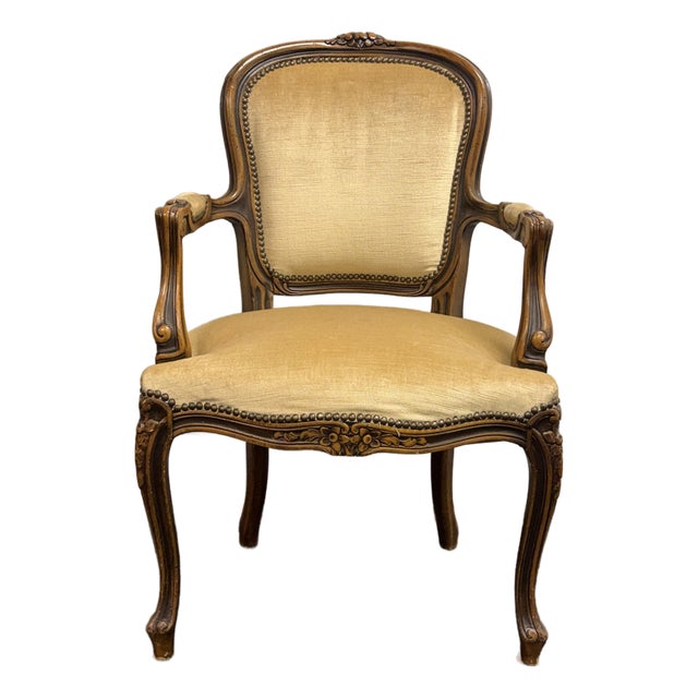 Late 20th Century Louis XV Fauteuil Carved Chair For Sale