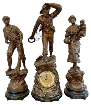 19th Century Antique Large French Clock Set, Set of 3