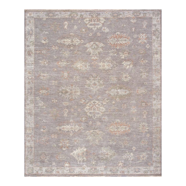 Pasargad Home Oushak Grey Wool Area Rug, 8' 1'' X 9' 9'' For Sale