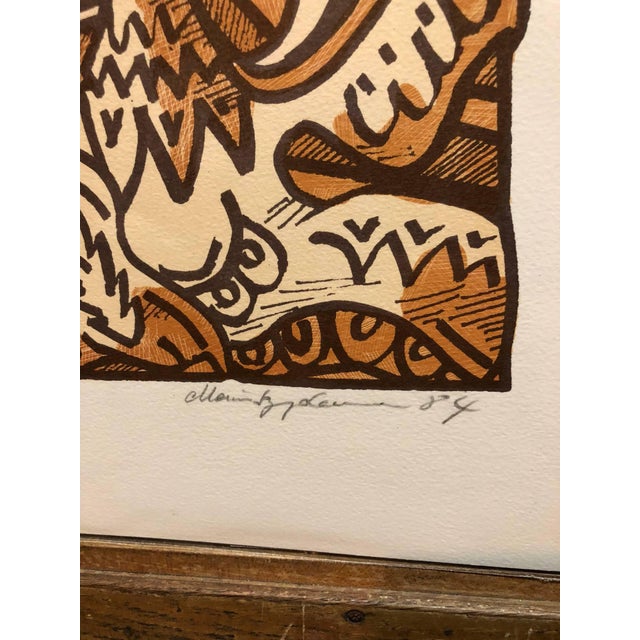 Modern Marius Sznajderman, Large Venezuelan Modernist Lithograph "The Balcony #3" Color Print, 1984 For Sale - Image 3 of 6