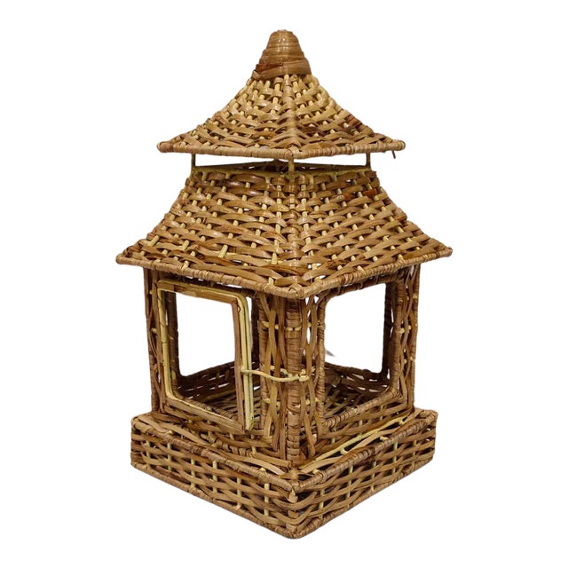 Wicker Pagoda in Tan, Large For Sale