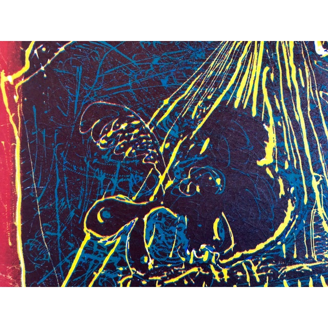 Paper Sam Messer, Large Abstract Expressionist Figure Handmade Paper Etching Silkscreen Print, 1987 For Sale - Image 7 of 11