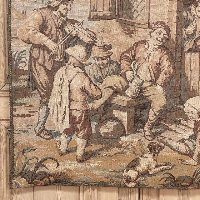 Textile Pair Antique Tapestries After David Teniers the Younger For Sale - Image 7 of 14