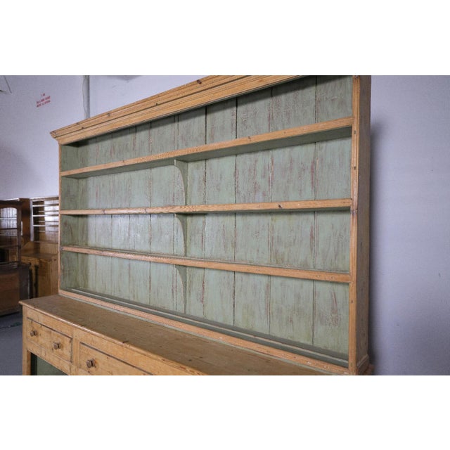 Monumental 10' Antique English Pine Country Kitchen Dresser - Circa 1870 For Sale - Image 15 of 18