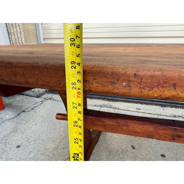 Antique 19th Century Farmhouse Trestle Base Dining Table For Sale In Washington DC - Image 6 of 12