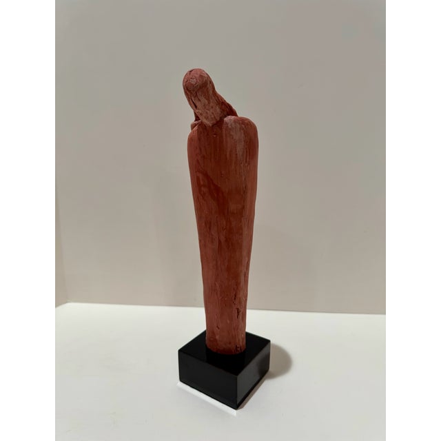 1960s 1960s Larry Mohr Signed Terra Cotta Sculpture Abstract Figurative Form on Base For Sale - Image 5 of 9
