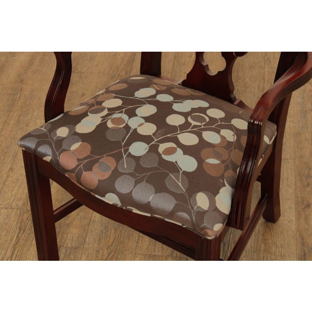 1990s Thomasville Chippendale Style Carved Mahogany Dining Chairs - Set of 8 For Sale - Image 5 of 13