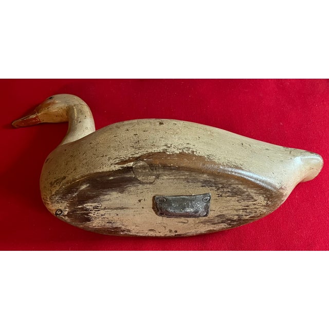 Antique Carved Wood & Paint Decorated Snow Goose Waterfowl Bird Decoy Circa 1920 For Sale - Image 11 of 18