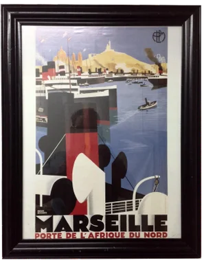 Art Deco Marseille Porte De l'Afrique Du Nord Framed Poster