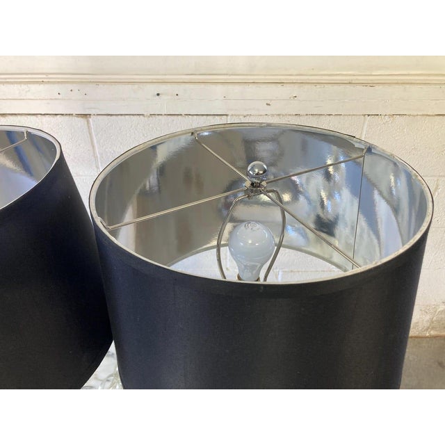 Metal Pair of Chrome Ball Table Lamps in the Style of Kovacs For Sale - Image 7 of 9