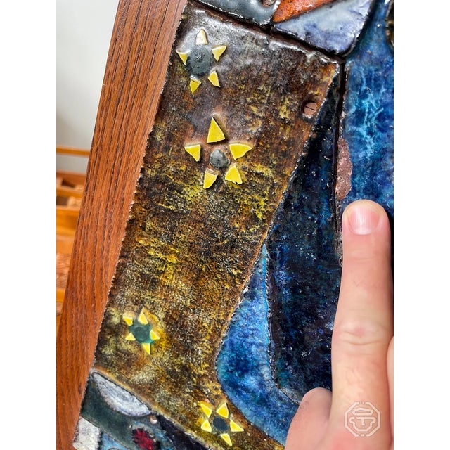 Ceramic Madonna Painting by Alain di Bin, 1960s For Sale - Image 3 of 11