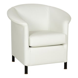 Aura Leather Armchair in Cream by Paolo Piva for Wittmann For Sale