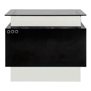 Streamline Art Deco Revival Black and Chrome Bar For Sale