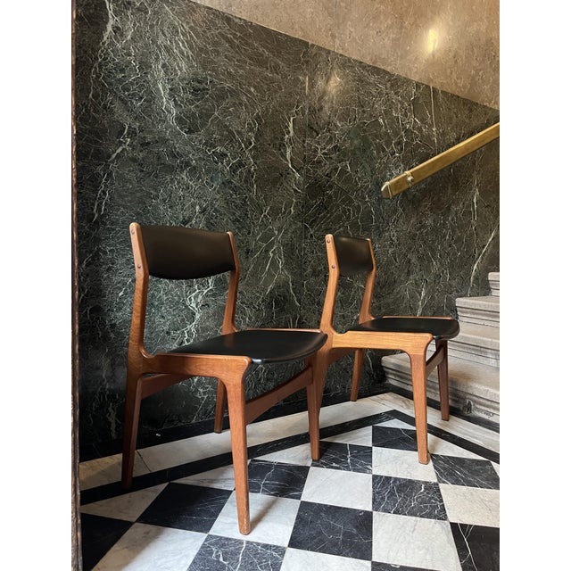 Black Danish Teak Dining Chairs from Dyrlund, 1960s, Set of 2 For Sale - Image 8 of 14