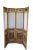 Antique Chinese Chinoiserie four panel room divider or dressing screen. Made of Elm featuring inset silk screen,...