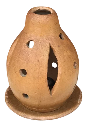 20th Century Rustic Terracotta Candle Holder / Incense Burner