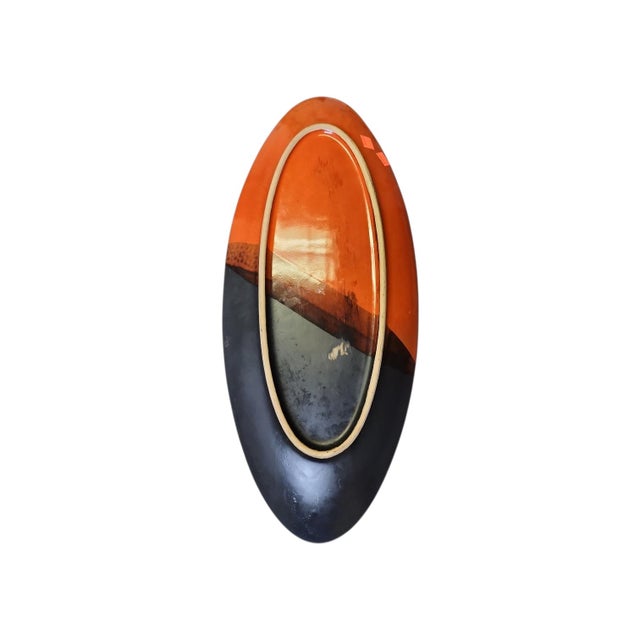 Abstract Vintage Roberto Domiziani Italian Studio Pottery Oval Tray For Sale - Image 3 of 6