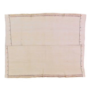 Vintage Turkish Anatolian Hand Knotted Organic Cotton Fine Weave Kilim,5'8"x6'10" For Sale