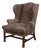Ralph Lauren Leather Chippendale Wing Chair For Sale