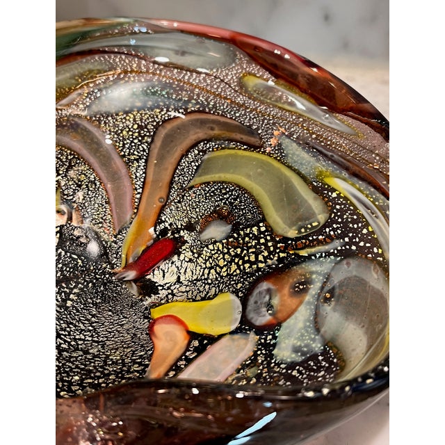 Mid 20th Century Confetti and Flecked Art Glass Bowl Attributed to Murano For Sale - Image 5 of 7