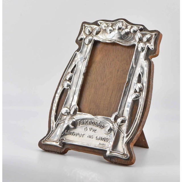 Art Nouveau Small Silver-Plated Picture Frame, 1900s For Sale - Image 3 of 8