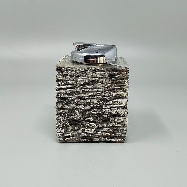 Mid-Century Modern Vintage Italian Brutalist Smoking Set, 1970s, Set of 3 For Sale - Image 3 of 10