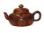 Sculpture Materials Chinese Zisha Clay Brown Golden Scenery Teapot Display For Sale - Image 7 of 7